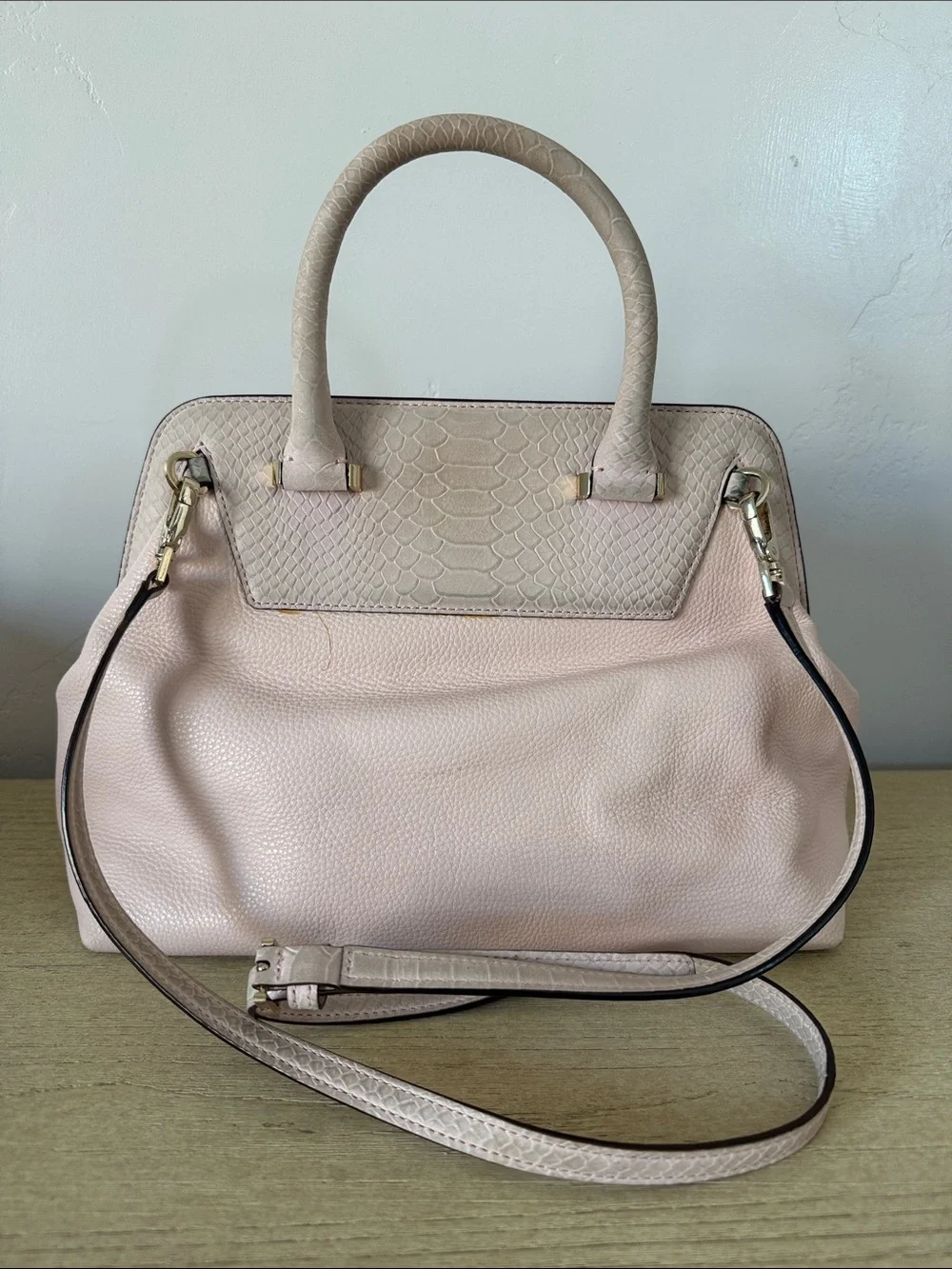 kate spade Blush Pink Textured Leather Top-Handle Satchel